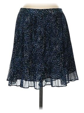 Banana Republic Black Pleated Skirt with Blue and White Dot Print